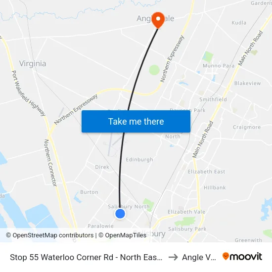 Stop 55 Waterloo Corner Rd - North East side to Angle Vale map
