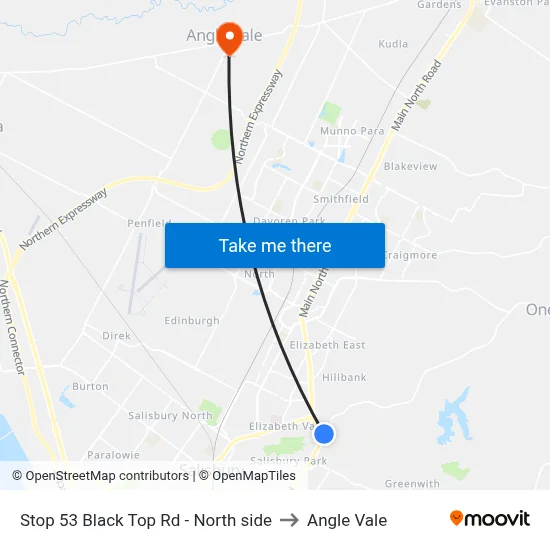 Stop 53 Black Top Rd - North side to Angle Vale map