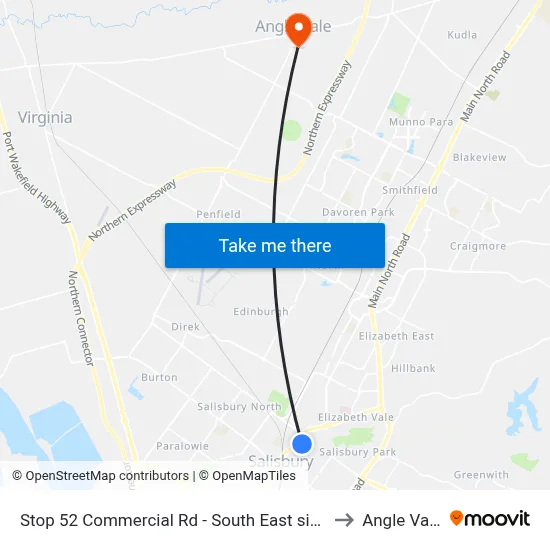 Stop 52 Commercial Rd - South East side to Angle Vale map