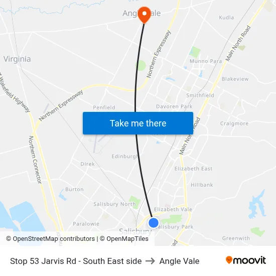 Stop 53 Jarvis Rd - South East side to Angle Vale map