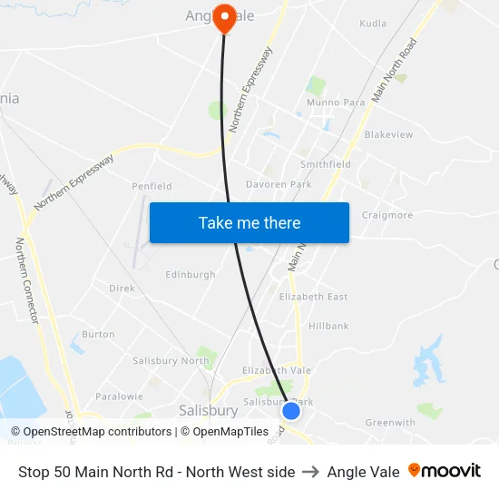 Stop 50 Main North Rd - North West side to Angle Vale map