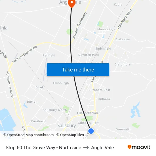 Stop 60 The Grove Way - North side to Angle Vale map