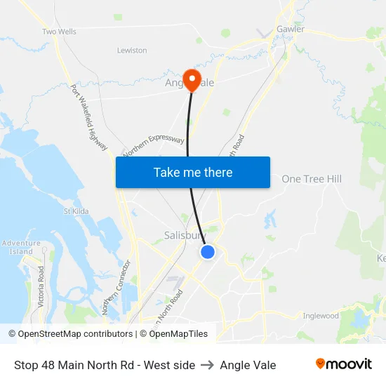 Stop 48 Main North Rd - West side to Angle Vale map