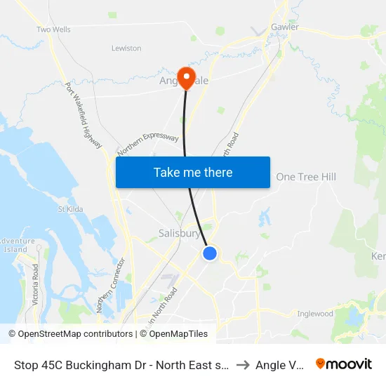 Stop 45C Buckingham Dr - North East side to Angle Vale map