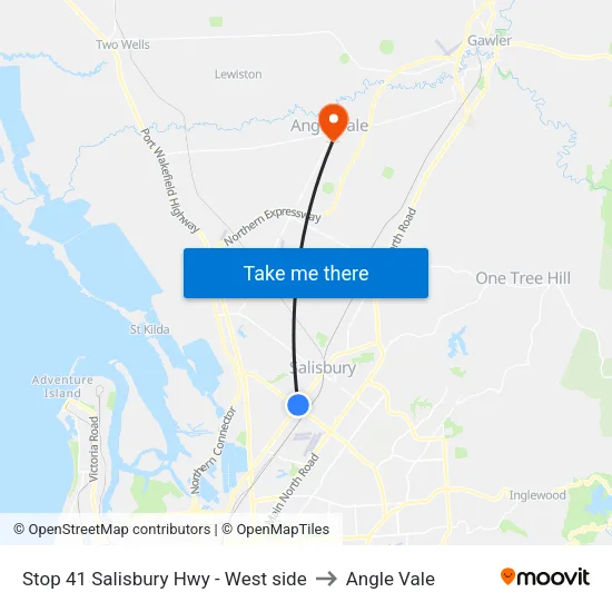 Stop 41 Salisbury Hwy - West side to Angle Vale map