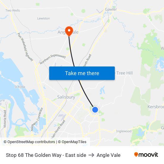 Stop 68 The Golden Way - East side to Angle Vale map