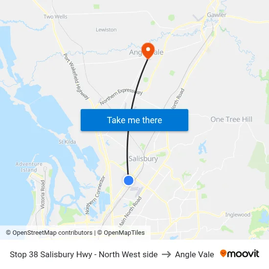 Stop 38 Salisbury Hwy - North West side to Angle Vale map