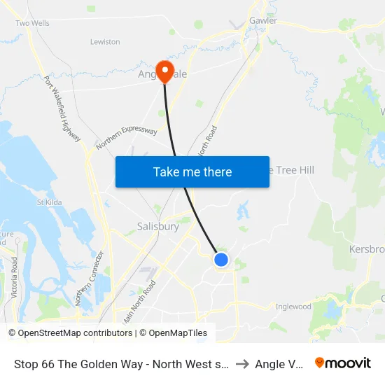 Stop 66 The Golden Way - North West side to Angle Vale map