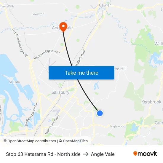 Stop 63 Katarama Rd - North side to Angle Vale map