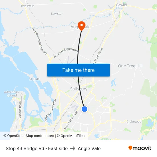 Stop 43 Bridge Rd - East side to Angle Vale map