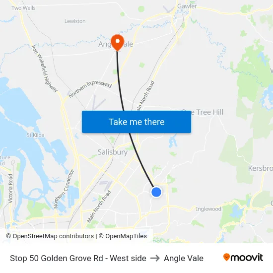 Stop 50 Golden Grove Rd - West side to Angle Vale map