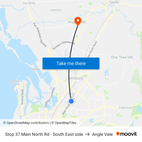 Stop 37 Main North Rd - South East side to Angle Vale map