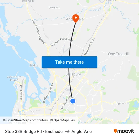 Stop 38B Bridge Rd - East side to Angle Vale map