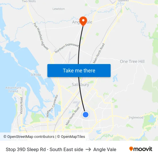 Stop 39D Sleep Rd - South East side to Angle Vale map