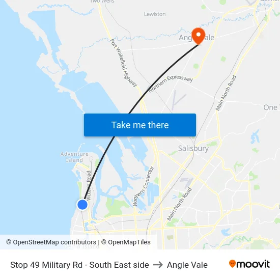 Stop 49 Military Rd - South East side to Angle Vale map
