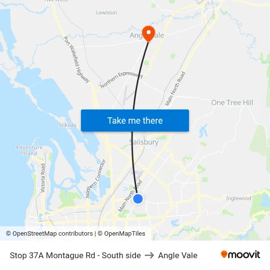 Stop 37A Montague Rd - South side to Angle Vale map
