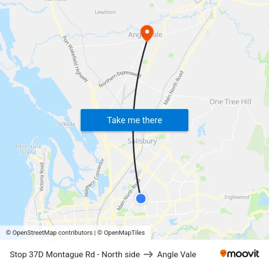 Stop 37D Montague Rd - North side to Angle Vale map