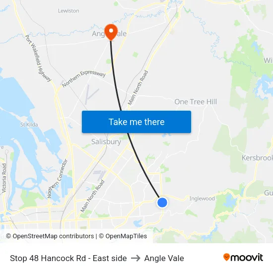 Stop 48 Hancock Rd - East side to Angle Vale map