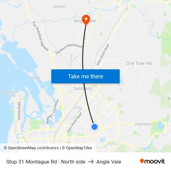 Stop 31 Montague Rd - North side to Angle Vale map