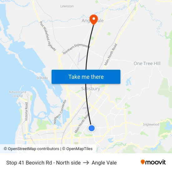 Stop 41 Beovich Rd - North side to Angle Vale map