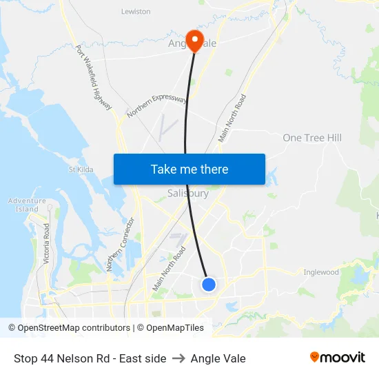 Stop 44 Nelson Rd - East side to Angle Vale map