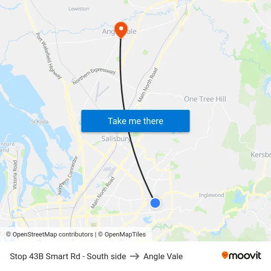 Stop 43B Smart Rd - South side to Angle Vale map