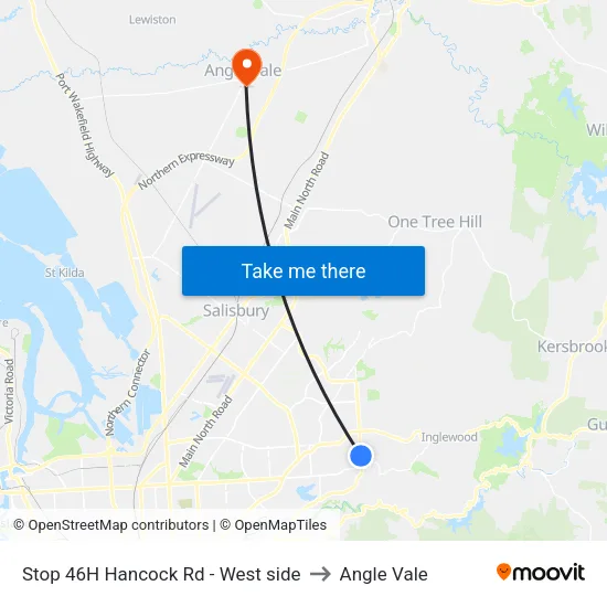 Stop 46H Hancock Rd - West side to Angle Vale map