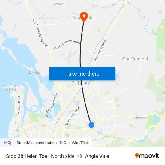 Stop 38 Helen Tce - North side to Angle Vale map