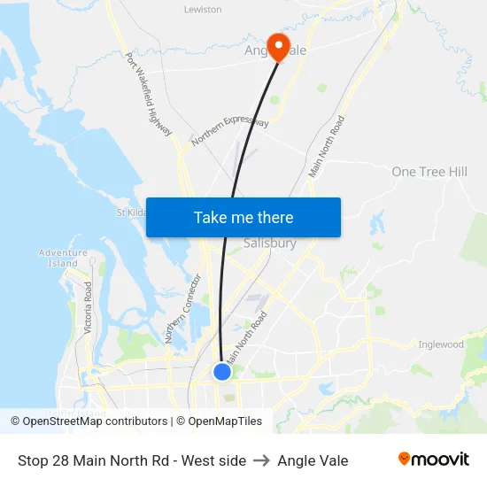 Stop 28 Main North Rd - West side to Angle Vale map