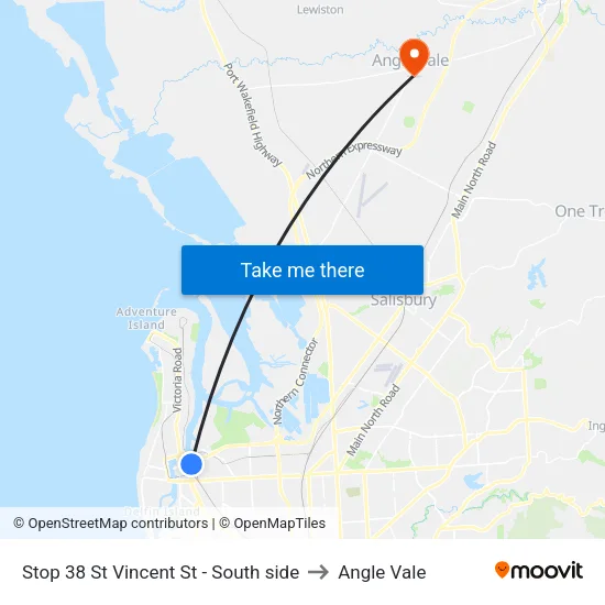Stop 38 St Vincent St - South side to Angle Vale map