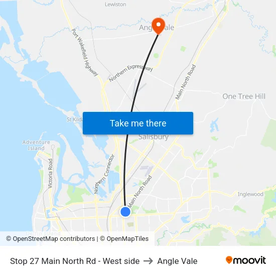 Stop 27 Main North Rd - West side to Angle Vale map