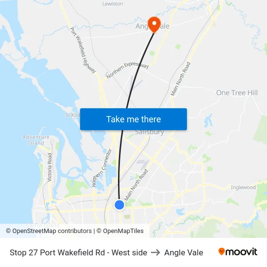 Stop 27 Port Wakefield Rd - West side to Angle Vale map