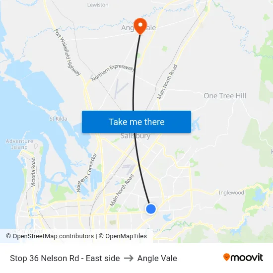 Stop 36 Nelson Rd - East side to Angle Vale map