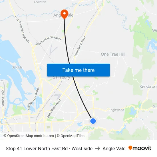 Stop 41 Lower North East Rd - West side to Angle Vale map