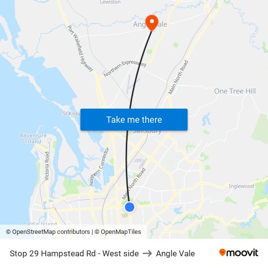 Stop 29 Hampstead Rd - West side to Angle Vale map