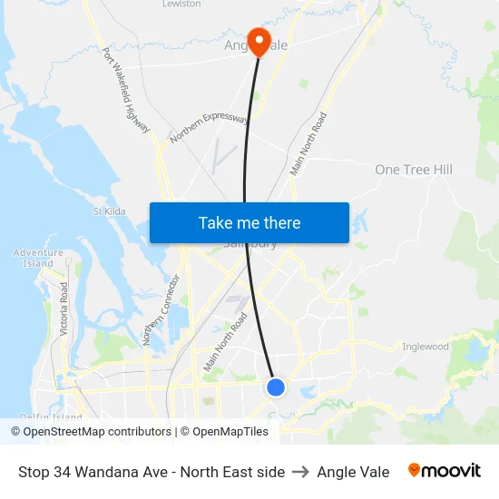 Stop 34 Wandana Ave - North East side to Angle Vale map