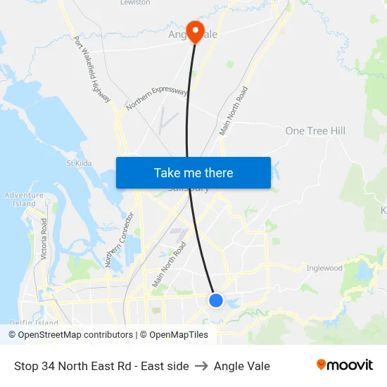 Stop 34 North East Rd - East side to Angle Vale map