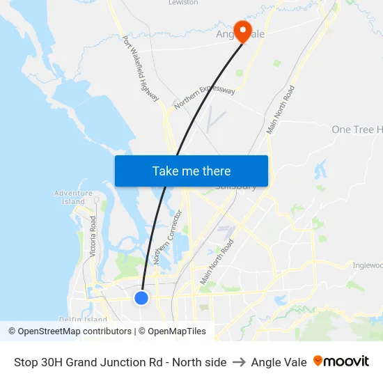 Stop 30H Grand Junction Rd - North side to Angle Vale map