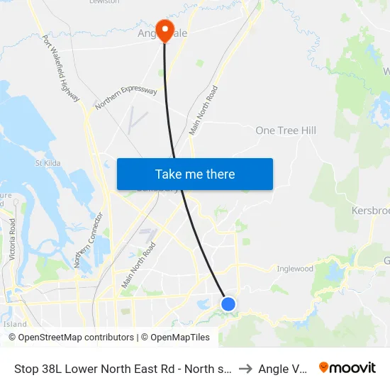 Stop 38L Lower North East Rd - North side to Angle Vale map