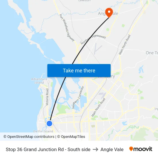 Stop 36 Grand Junction Rd - South side to Angle Vale map