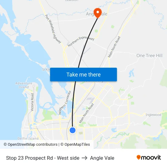 Stop 23 Prospect Rd - West side to Angle Vale map