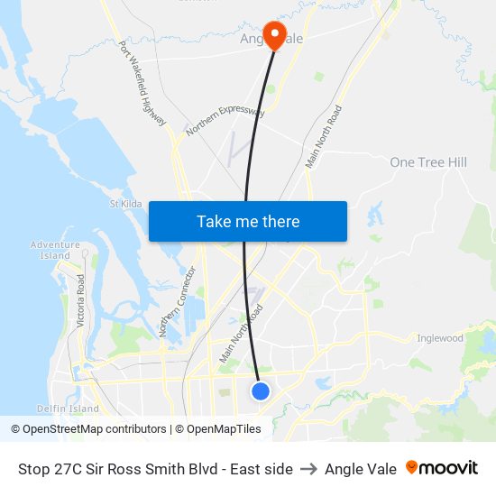 Stop 27C Sir Ross Smith Blvd - East side to Angle Vale map