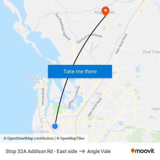 Stop 32A Addison Rd - East side to Angle Vale map