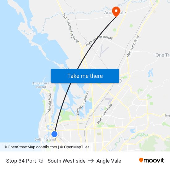 Stop 34 Port Rd - South West side to Angle Vale map