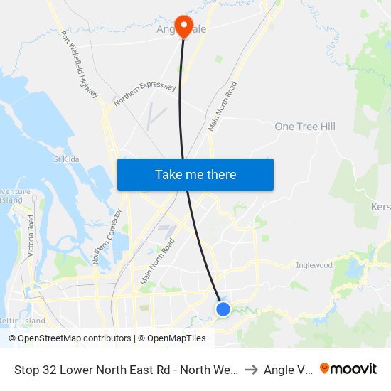 Stop 32 Lower North East Rd - North West side to Angle Vale map