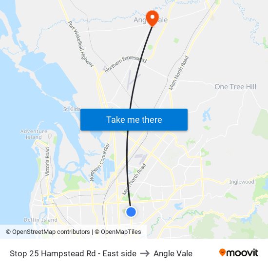 Stop 25 Hampstead Rd - East side to Angle Vale map