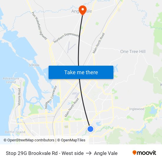 Stop 29G Brookvale Rd - West side to Angle Vale map