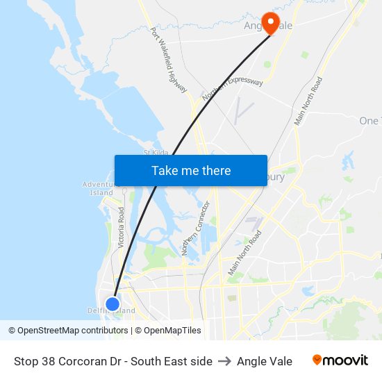 Stop 38 Corcoran Dr - South East side to Angle Vale map