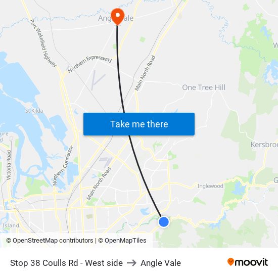 Stop 38 Coulls Rd - West side to Angle Vale map