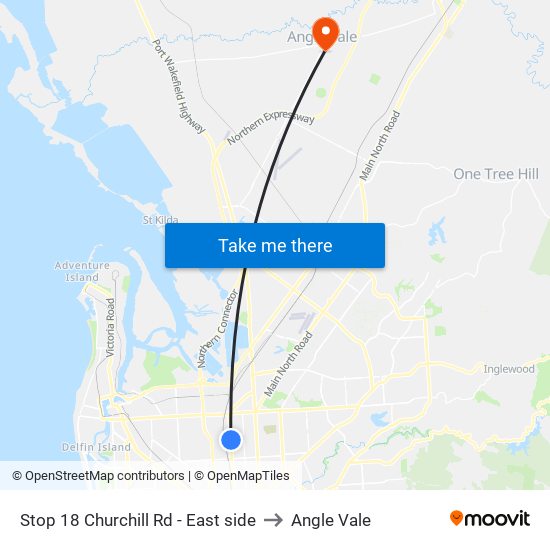 Stop 18 Churchill Rd - East side to Angle Vale map